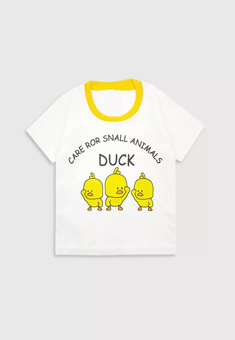 Wakakids Baju Bayi Anak Laki Laki Setelan Celana Jogger Motif Duck 3281 Kuning