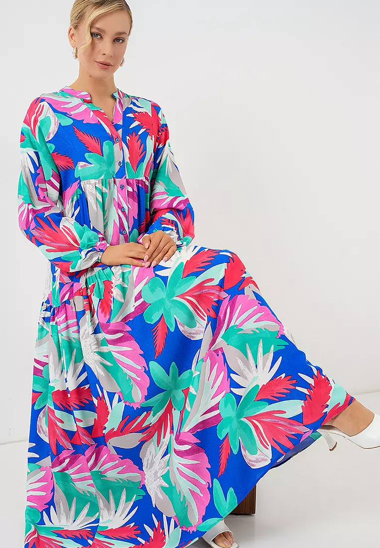 Modest Printed Maxi Dress