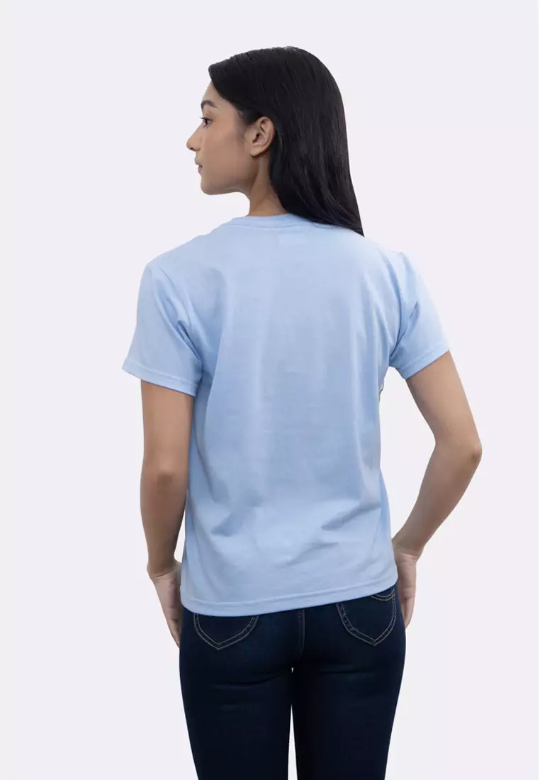 Ladies Blue Round Neck T-Shirt