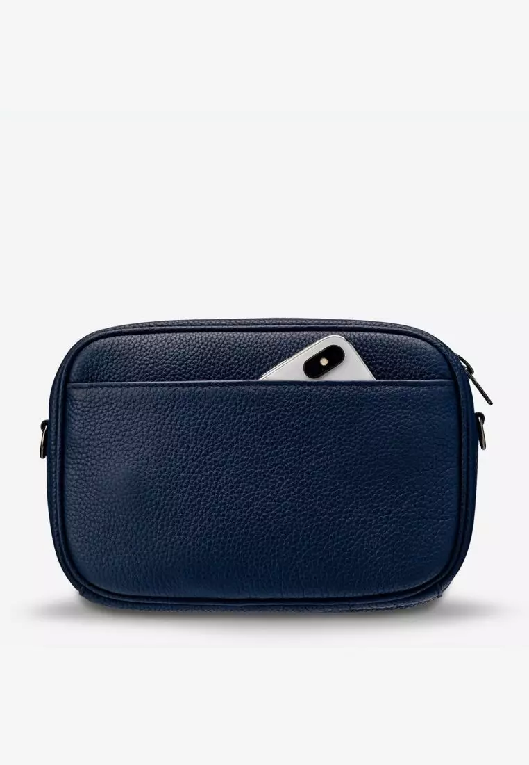 Buy Status Anxiety Status Anxiety Plunder Italian Leather Crossbody Bag Navy Blue 2023 Online