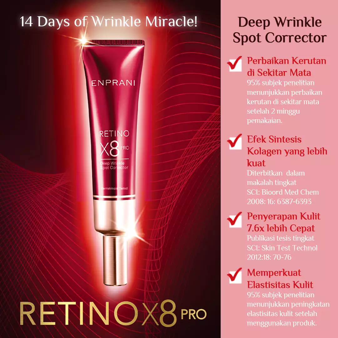 Holika Holika Enprani Retino X8 Pro Deep Wrinkle Spot Corrector - Menyamarkan Kerutan Dalam 14 Hari