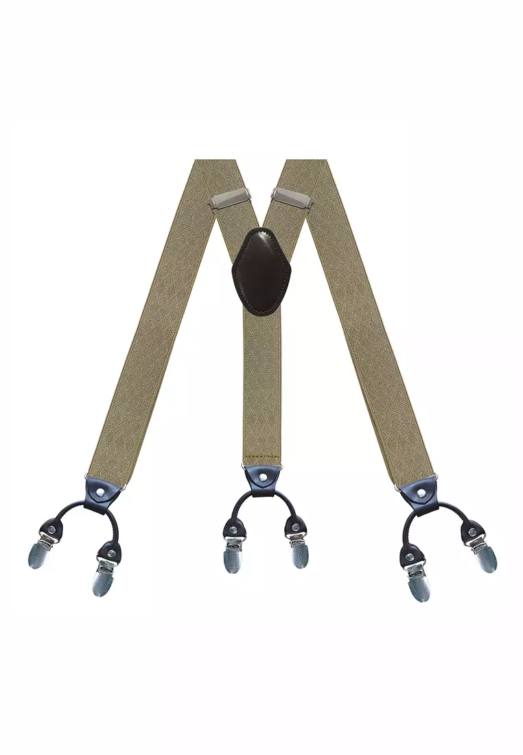 Men's Adjustable Elastic 6 Clips Suspenders