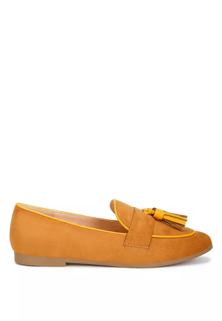 Discount on Rag & Co.  shoes - SKU: Micro Suede Tassel Loafers In Tan