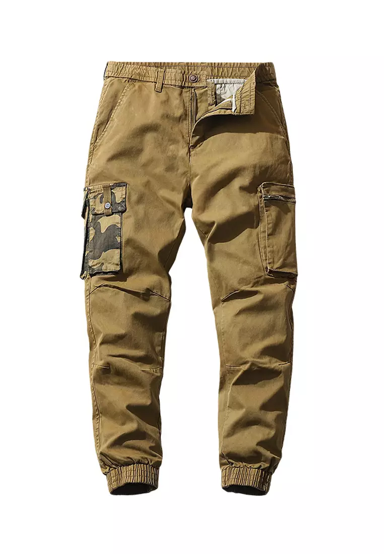 Side Pockets Casual Baggy Zipper Men's Cargo Pants