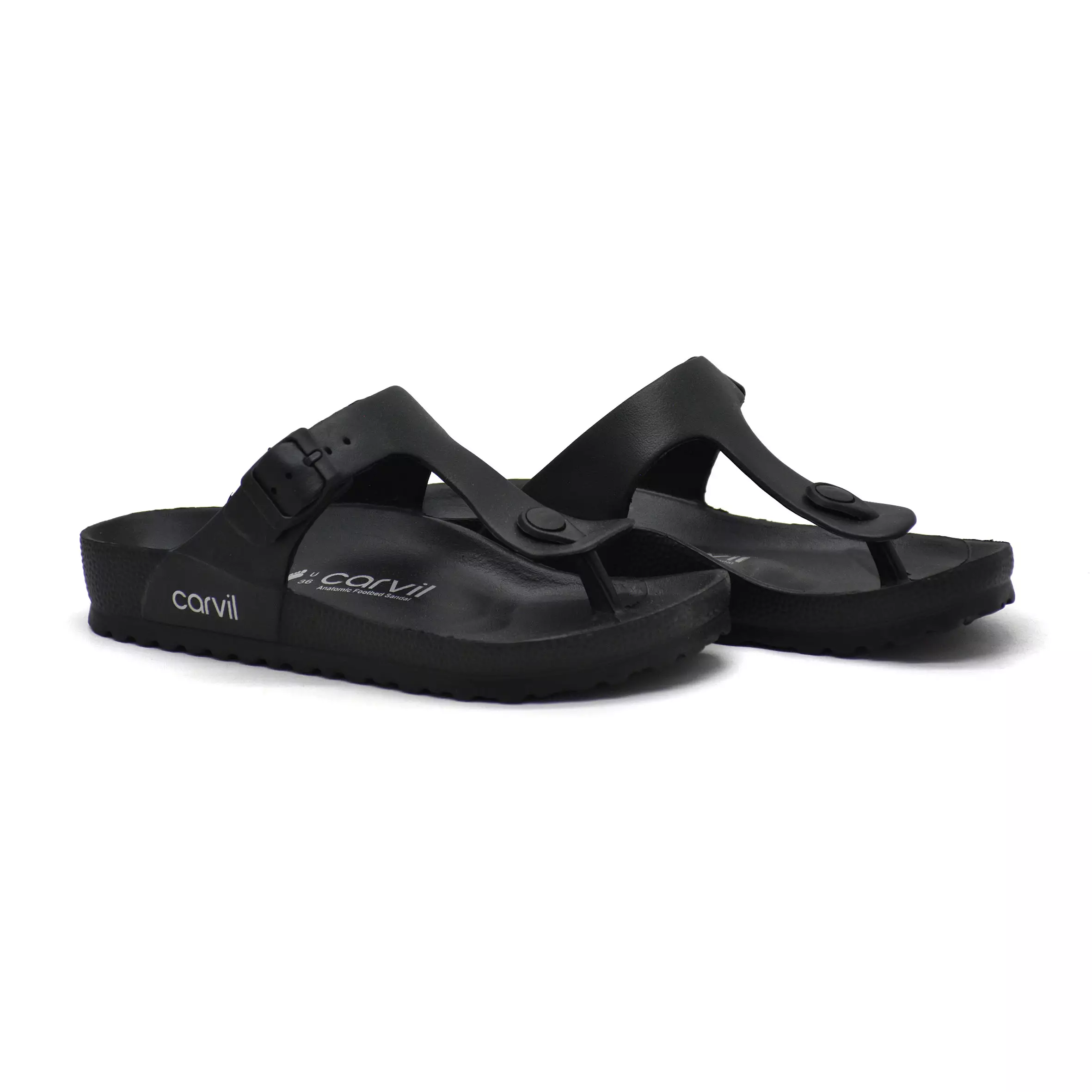 Carvil Sandal Pria Wanita Flash-01 PU Black
