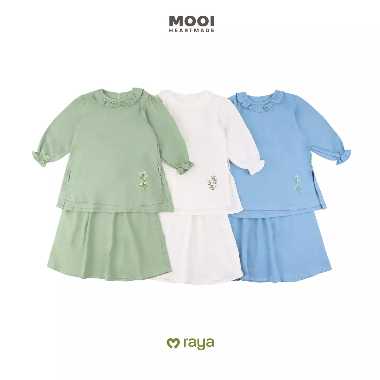 Mooi Setelan Anak Perempuan Raya Collection Rayya Tunik Set - White