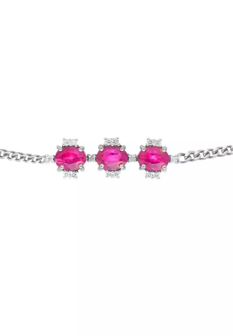 TOMEI Gemstones with Diamond Bracelet, White Gold 375