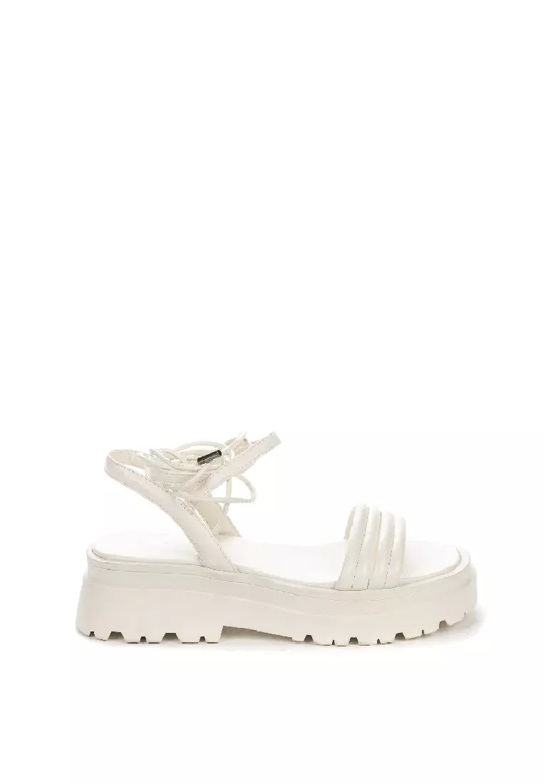 White chunky new arrivals platform sandals