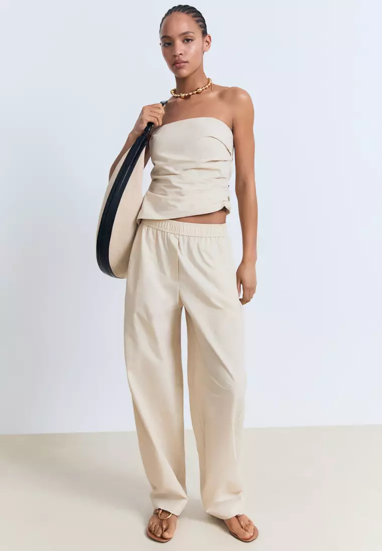 Paper Bag Cotton Trousers