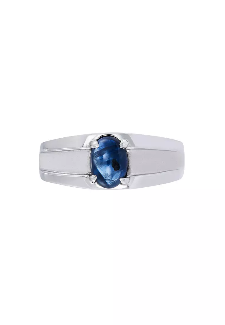 HABIB HABIB Cabochon Blue Sapphire Men's Ring in 925 Silver