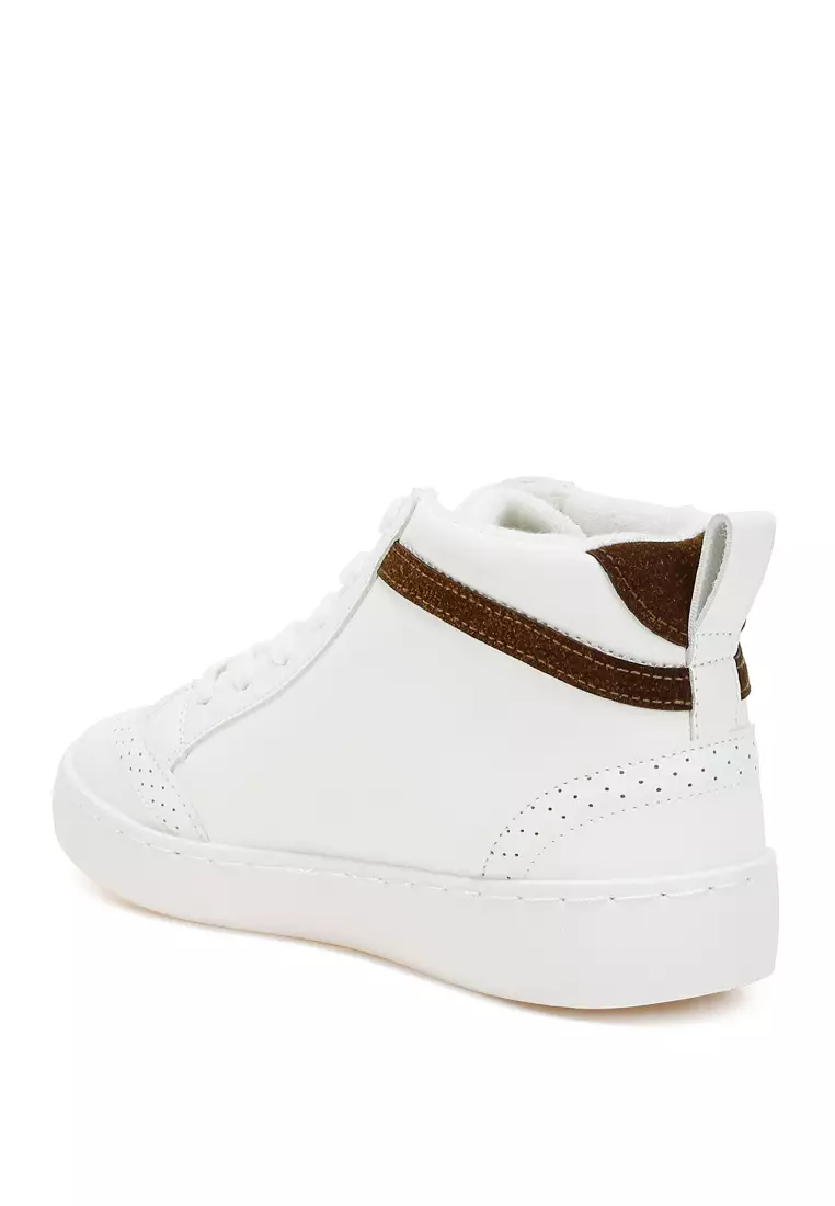 Star High Ankle Sneakers in White