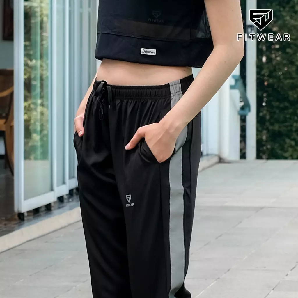 Fitwear - Jogger Olahraga Wanita FARA SIDE FLASH - Black