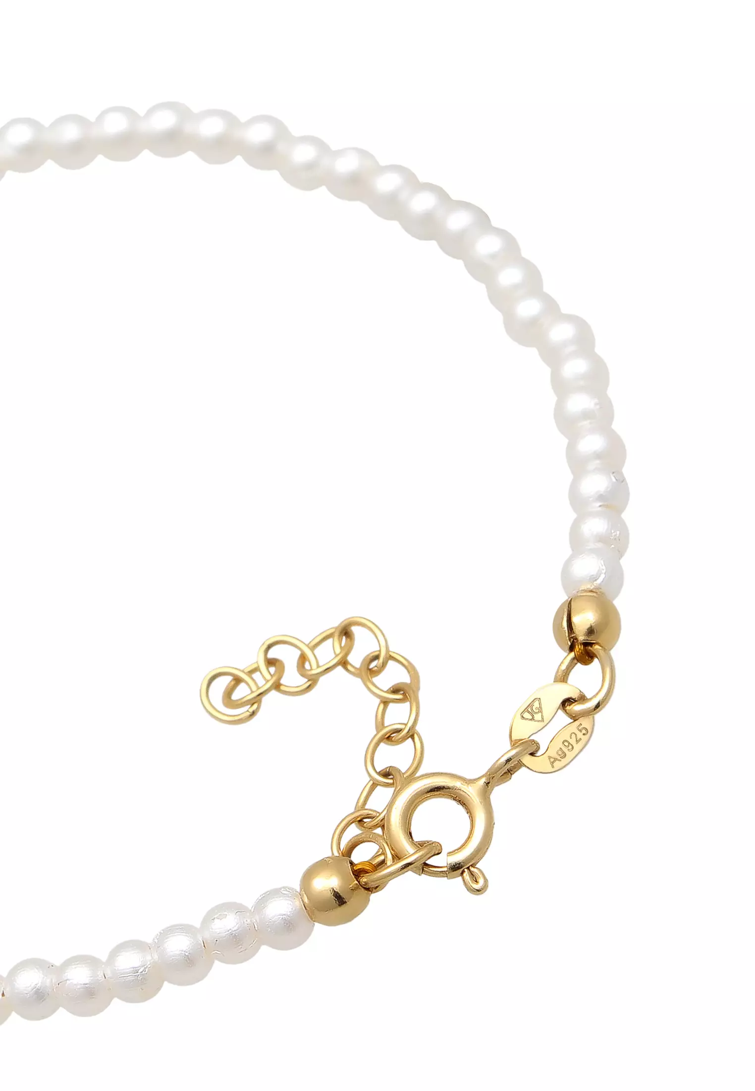 镀金蝴蝶结浪漫玻璃珠手链