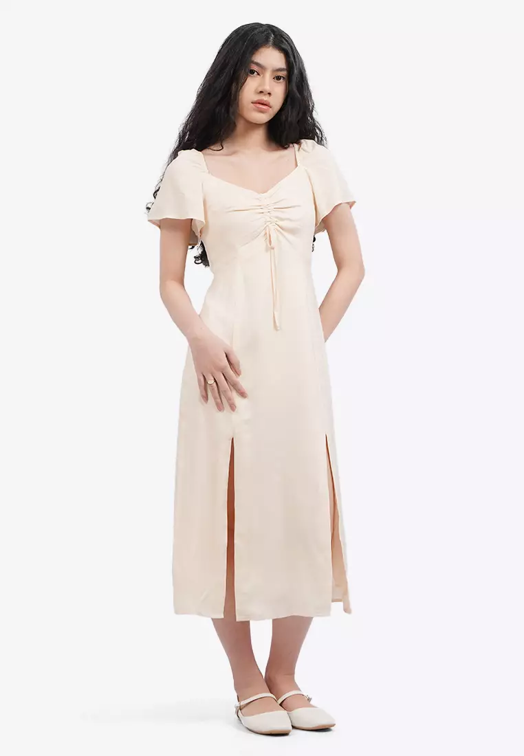 Puff Sleeves Midi Dress