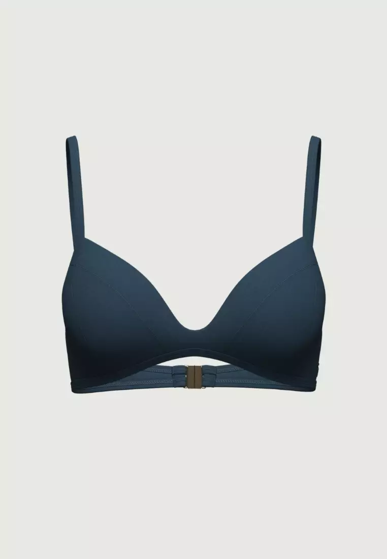 Core Solid藍色全罩比基尼上衣