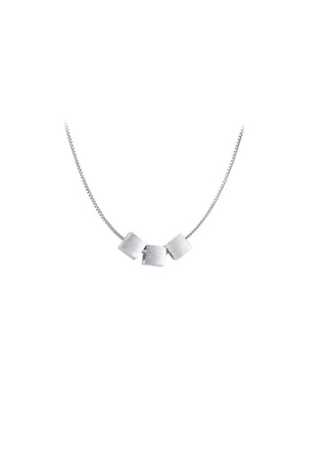 ZITIQUE silver Women's Three Cubes Necklace - Silver AC6E0AC157D386GS_1