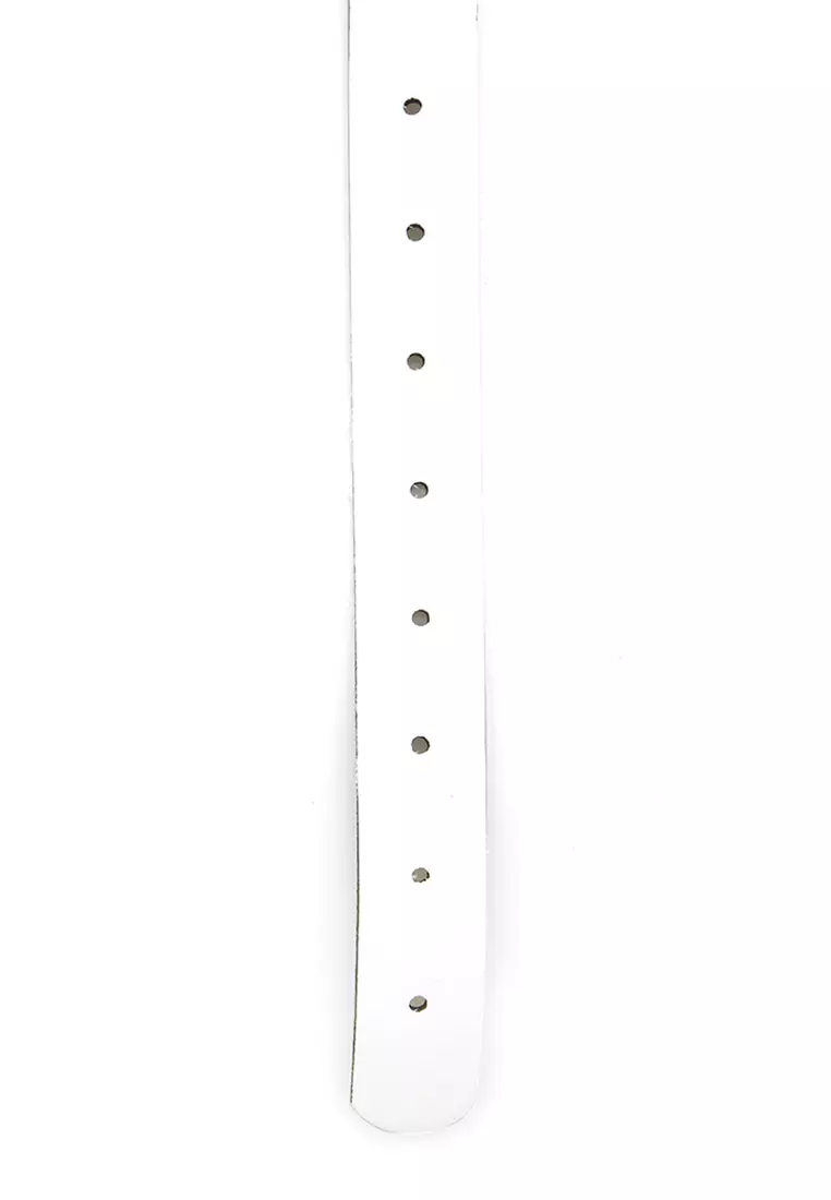 Imani Aksesoris Fashion Ikat Pinggang Wanita Belt Ring Square Material Leather ORIGINAL - White