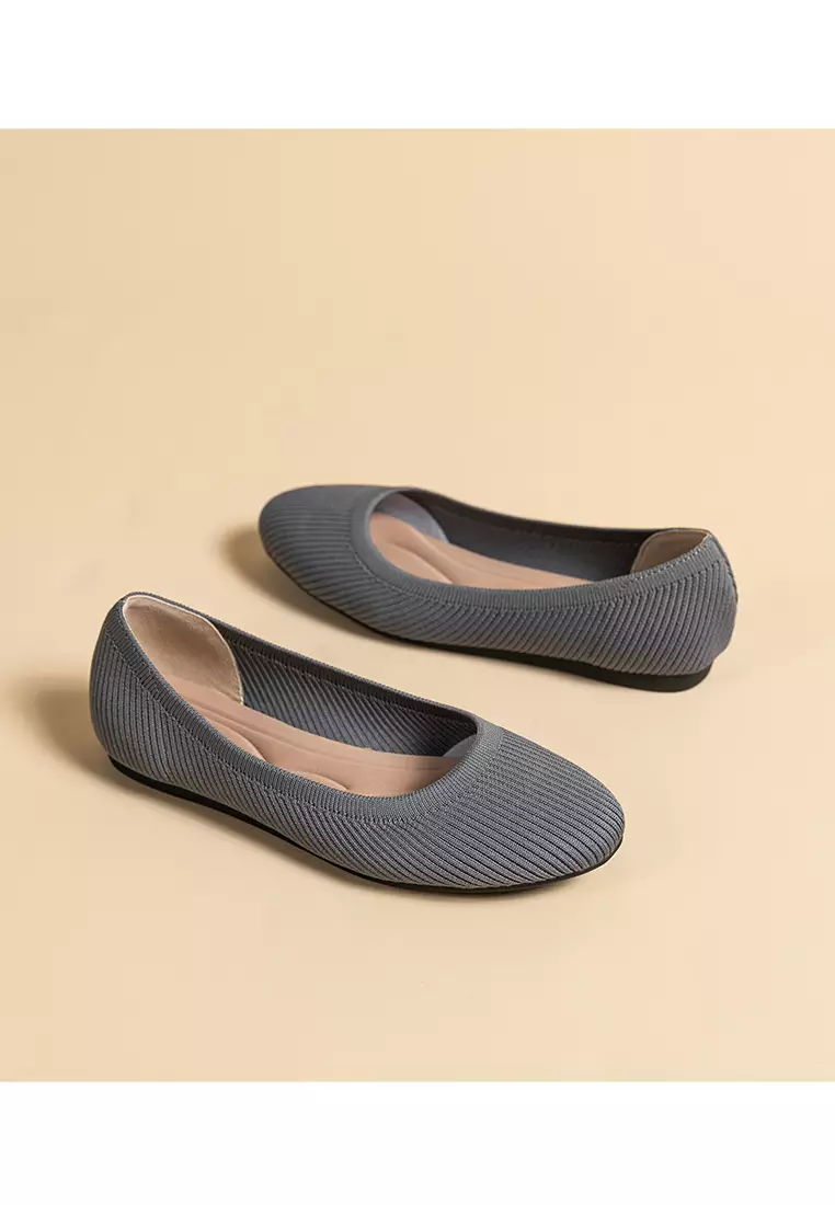Round-toe Fly Knit‌ Flat Shoes TJ-Y2