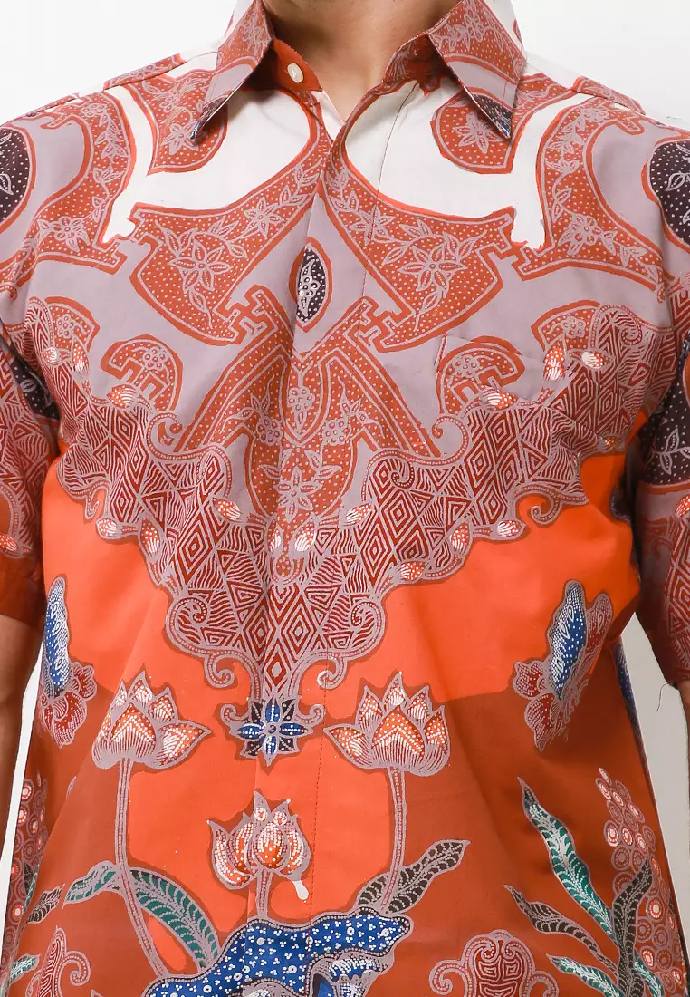 Kacaya Kemeja Batik Tulis Premium Pria Casual Modern Lengan Pendek