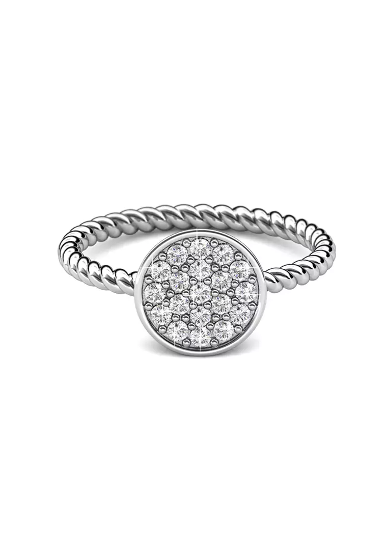 Twisted Round Ring - Cincin Crystal Swarovski by Her Jewellery