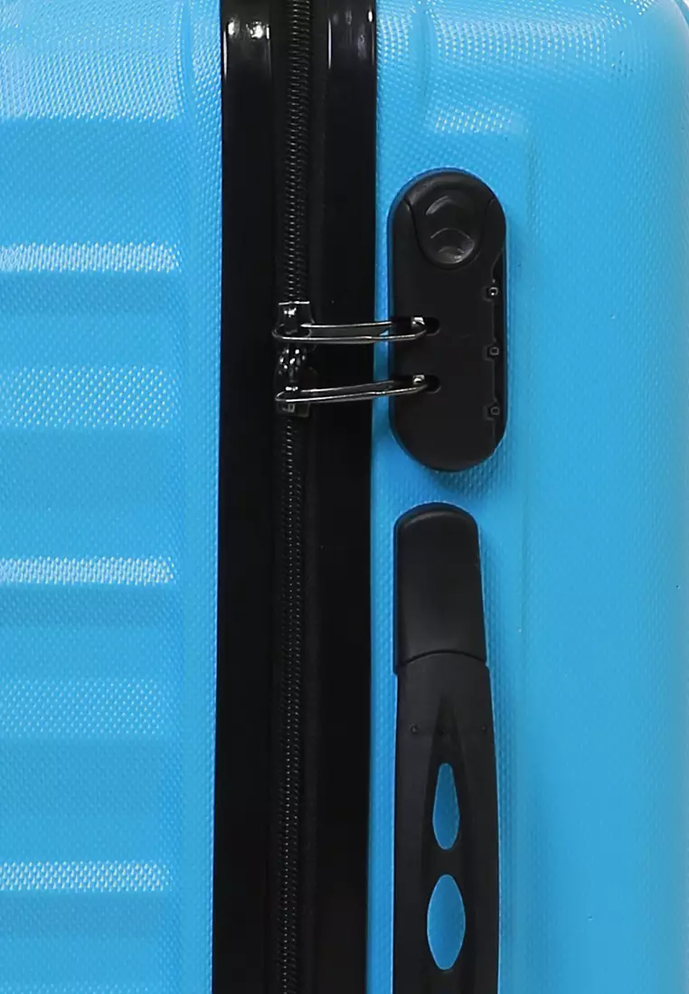 Carlton Tas Koper Hardcase Unisex Size 20Inch Suitcase Combination Lock Large Compartment Material ABS+PVC Coated ORIGINAL - Light Blue