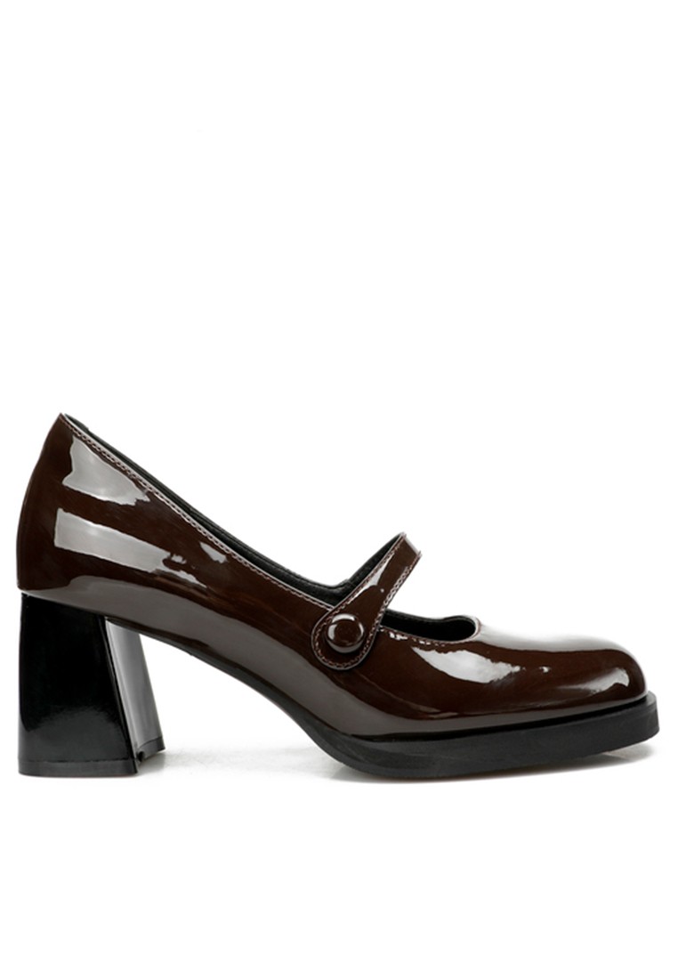 7CM Square Toe Patent Leather Mary Jane Shoes TE2156-1