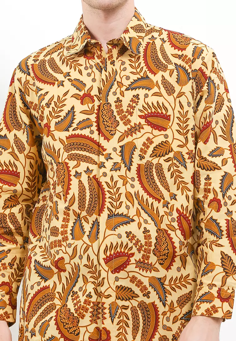 Kemeja Batik Lengan Panjang Motif Pisang Wulan