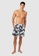 Piping Hot black Mid-Thigh Tropical Sustainable Swim Shorts with Drawstring 0E20DUSD2ADAEAGS_4