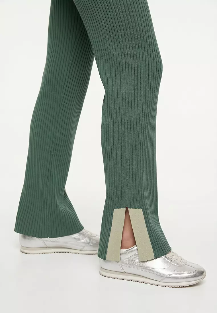 Petrol Green Colored Piping Detailed Knitwear Bottom-Top Set TCTAW25US00059