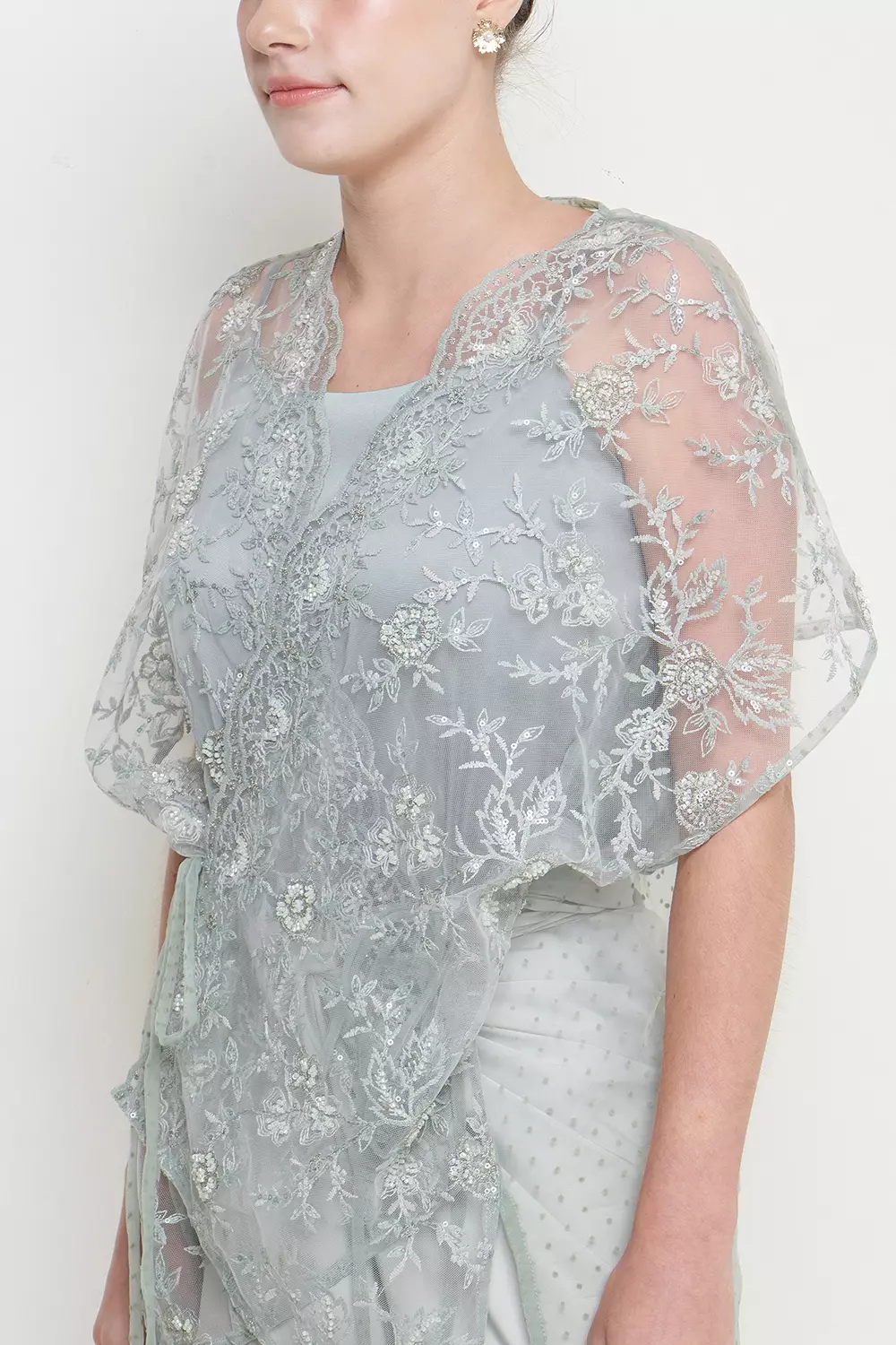 Finola Top in Greyish Green