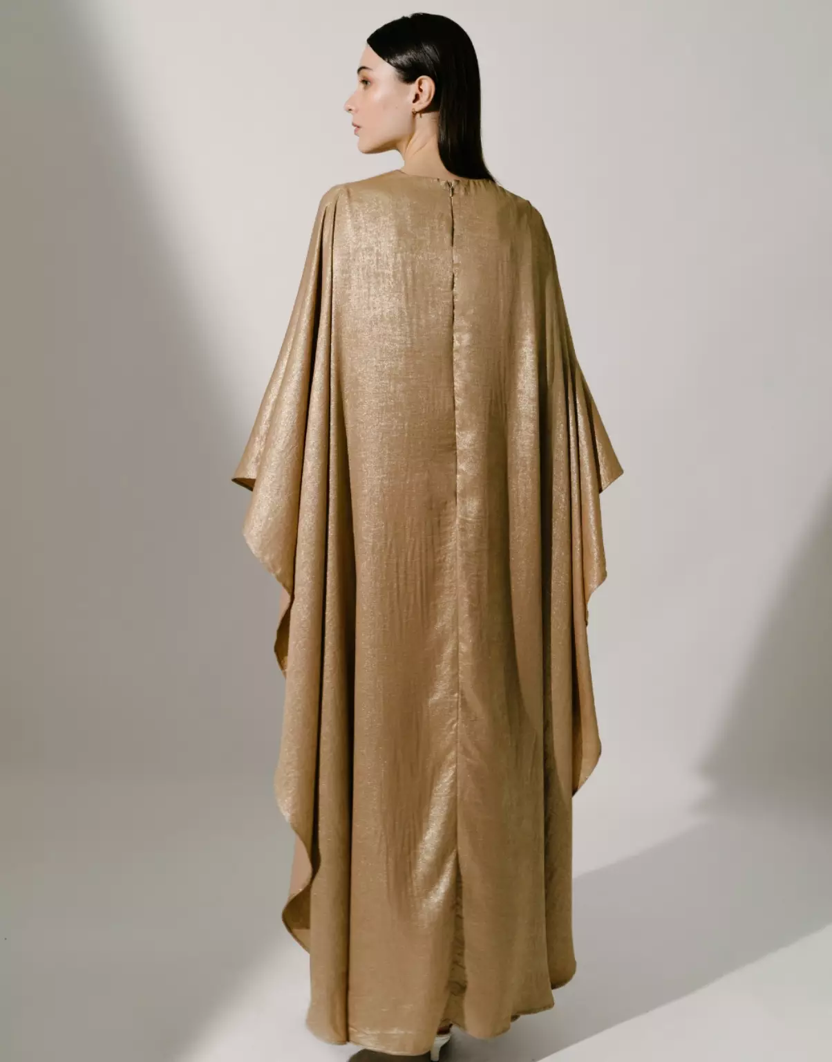 Demure Signature - SARA KAFTAN IN SHIMMER TAUPE - LIMITED EDITION - SHIMMER SILK -  DRESS