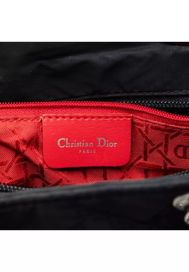 Pre-Loved Dior Medium Nylon Cannage Lady Dior