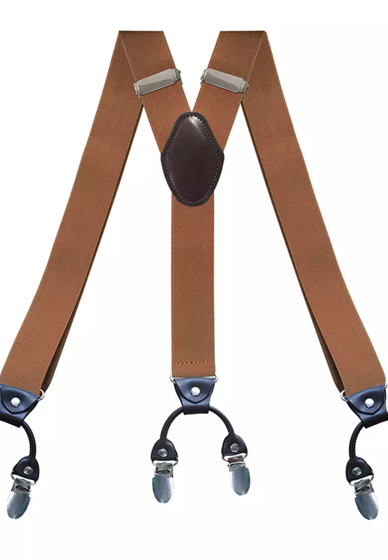 Men's Adjustable Elastic 6 Clips Suspenders