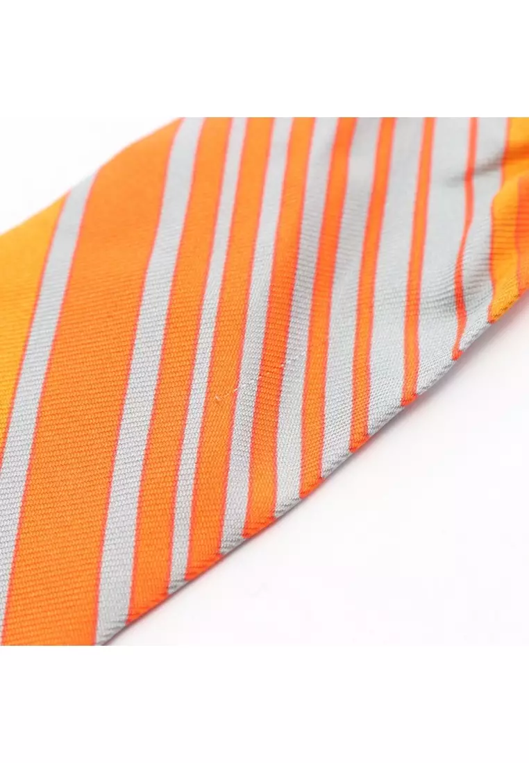 Pre-Loved Hermès twilly EX-LIBRIS ribbon scarf silk gray orange pink