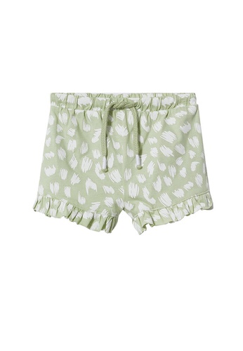 MANGO BABY green Printed Cotton Shorts C85D7KABC5F30CGS_1