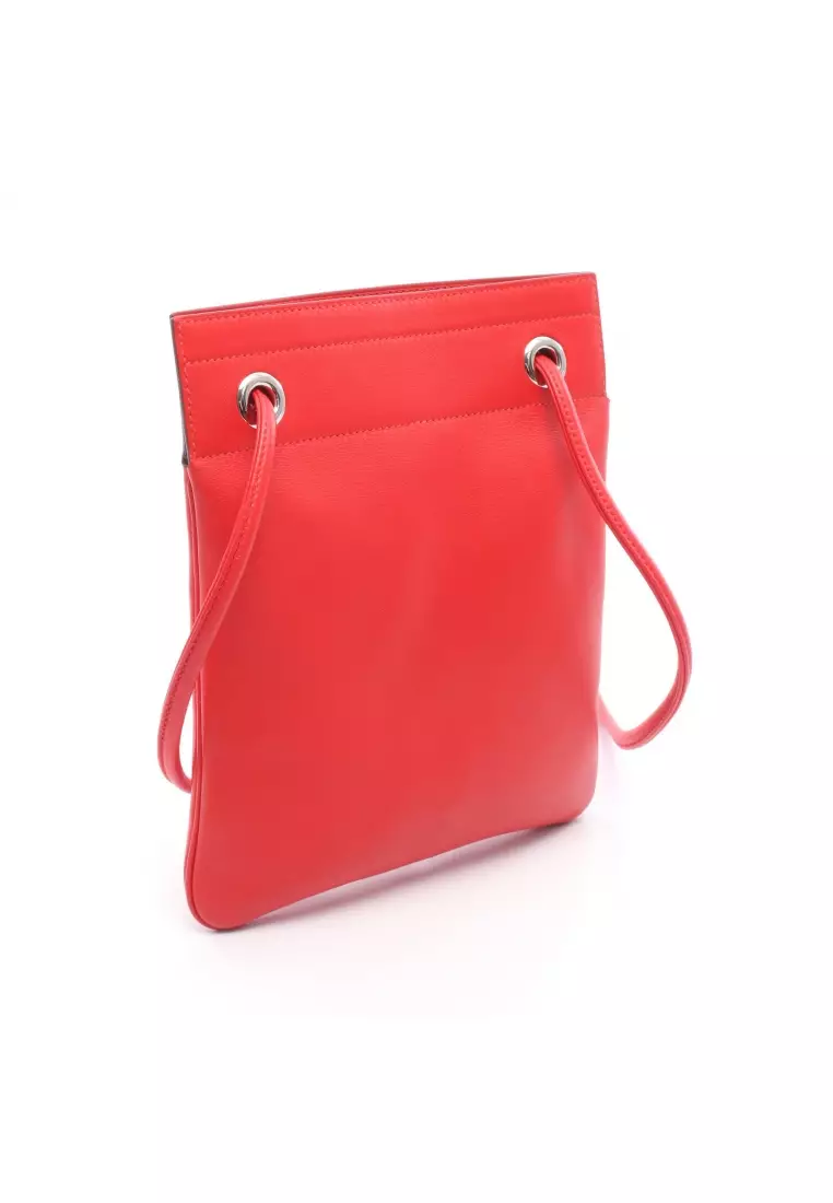 Pre-Loved Hermès sack Aline mini Rouge Coo Shoulder bag Veau Swift Red silver hardware D stamp