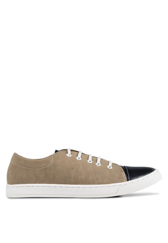 Duo Tone Faux Leather Sneakers