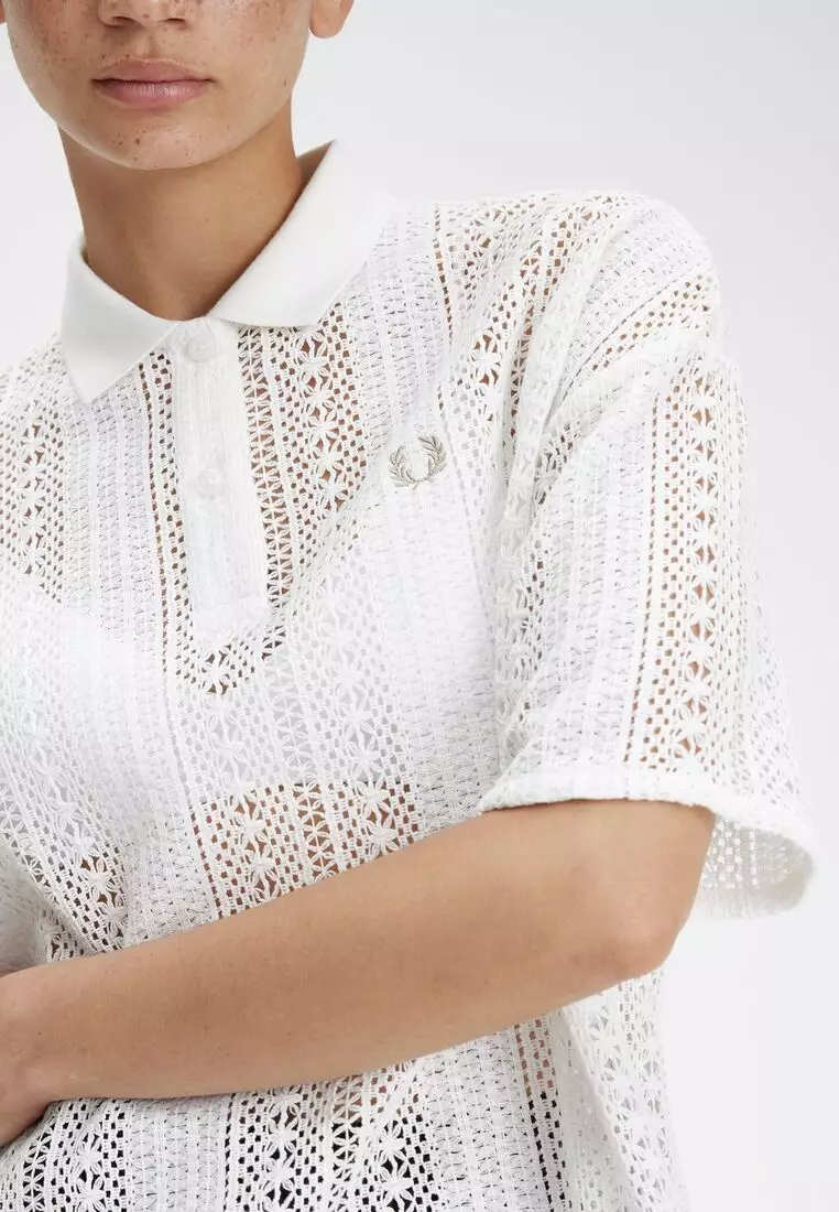 Buy Fred Perry Fred Perry G7134 Lace Polo Shirt (White) 2025