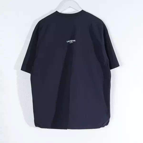 Kaos LIFE WORK METAL LOGO ZIP POCKET BLACK TSHIRT 100% ORIGINAL