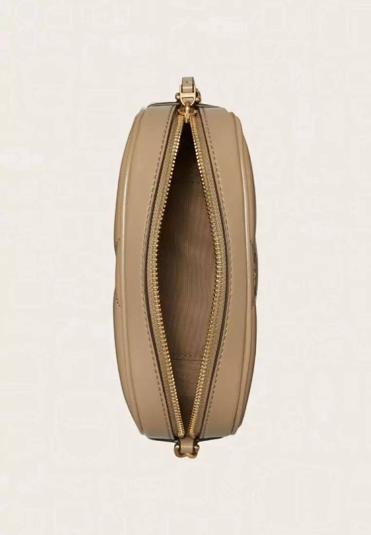 Tory Burch Kira Diamond Quilt Camera Bag Taupe Oak