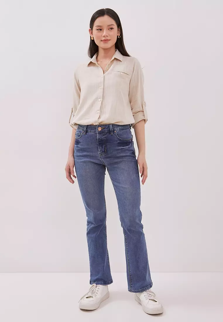 C2 Hefina Khaki Kemeja Casual Wanita