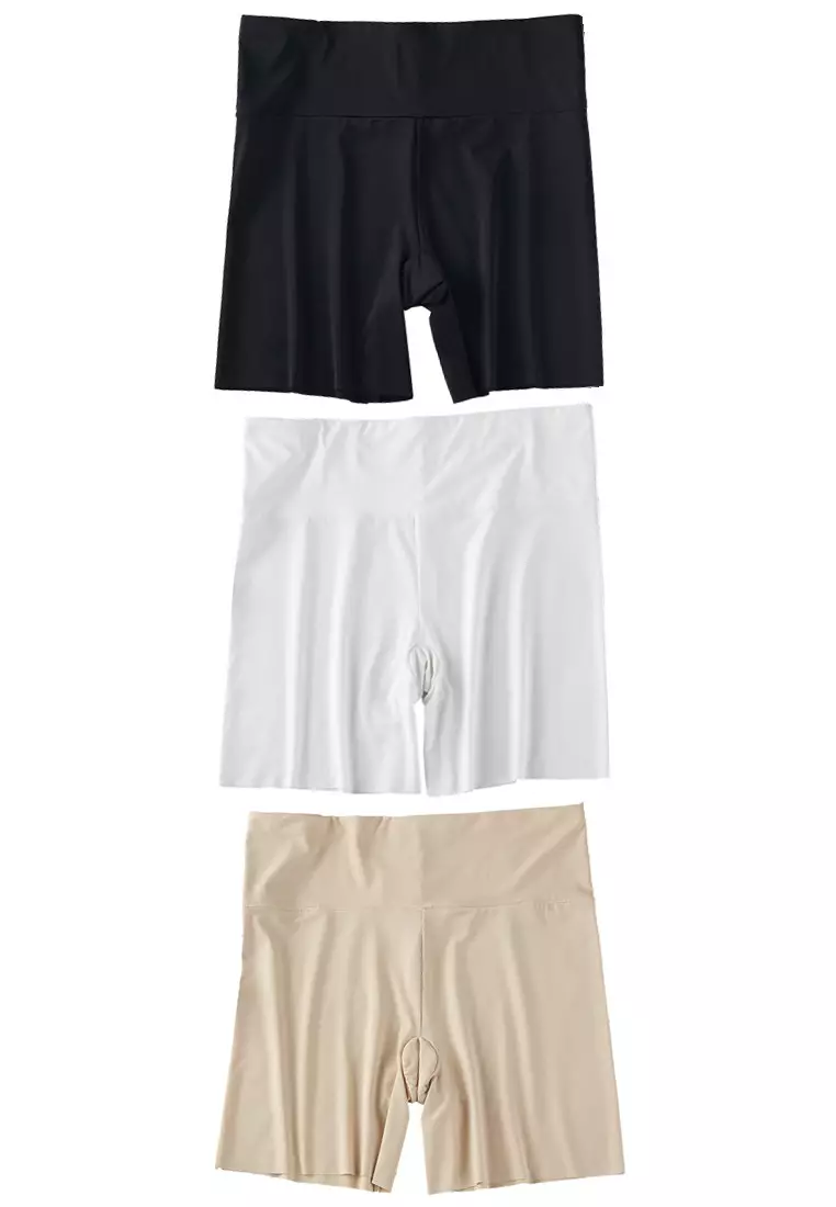 Set of 3 Women High Waist Seamless Safety Shorts