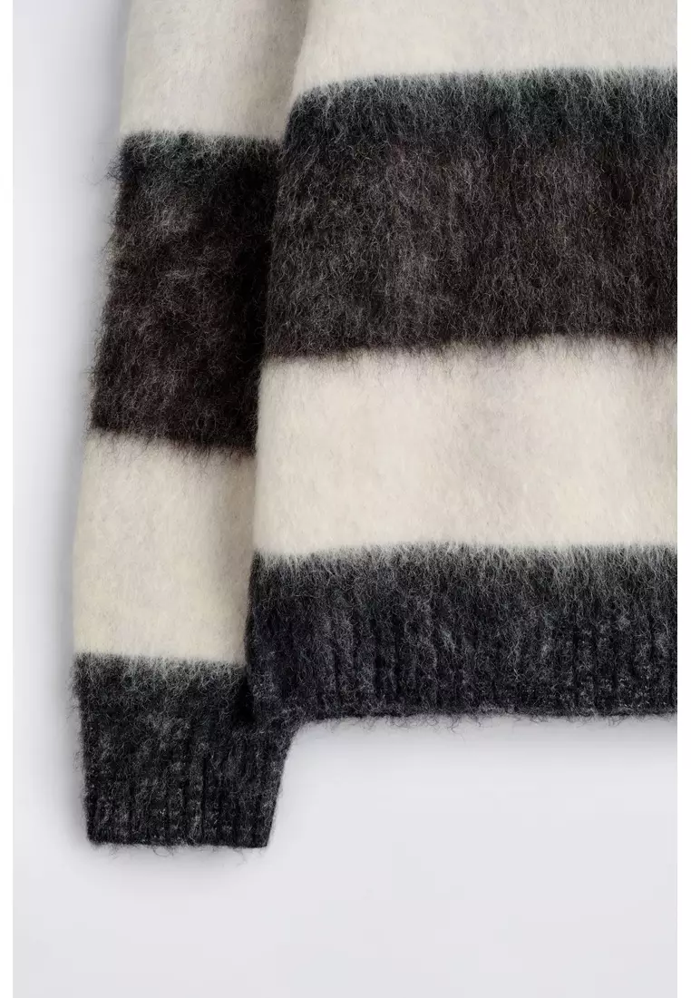COLOUR-BLOCK MOHAIR CREW-NECK JUMPER