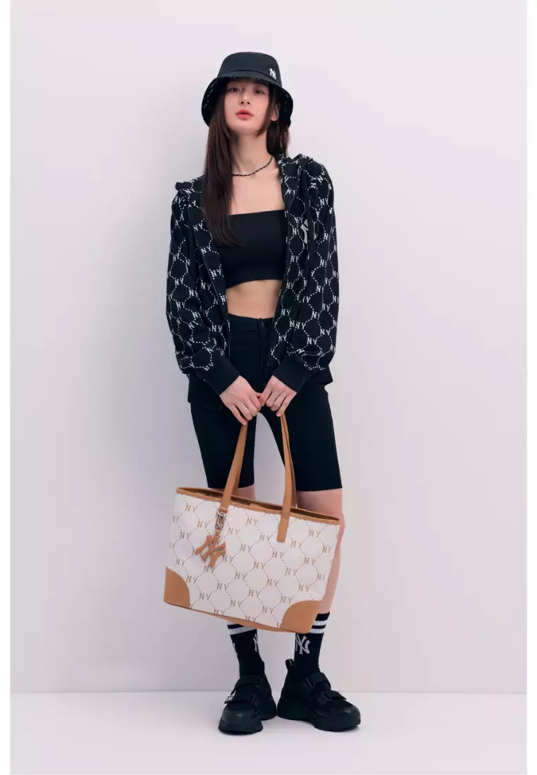 ◆MLB◆BIG DIA MONOGRAM JQ LARGE TOTE BAG 送料税込 韓国発 MLB DIA MONOGRAM JACQUARD LARGE TOTE BAG NEW YORK YANKEES