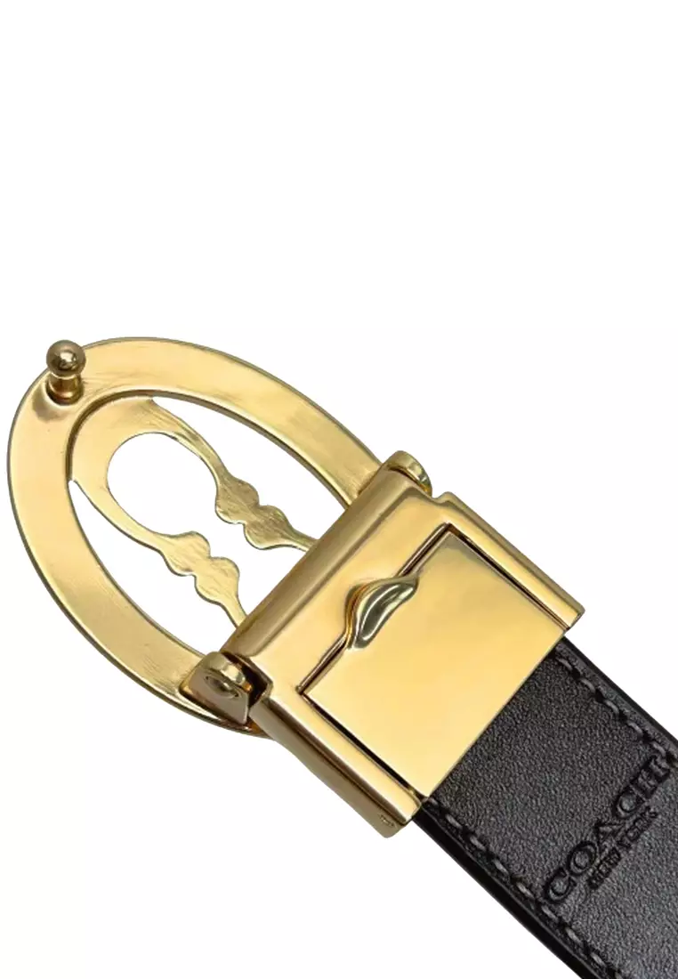 Signature Buckle Cut To Size Belt, 25Mm - Walnut/ Black CZ196