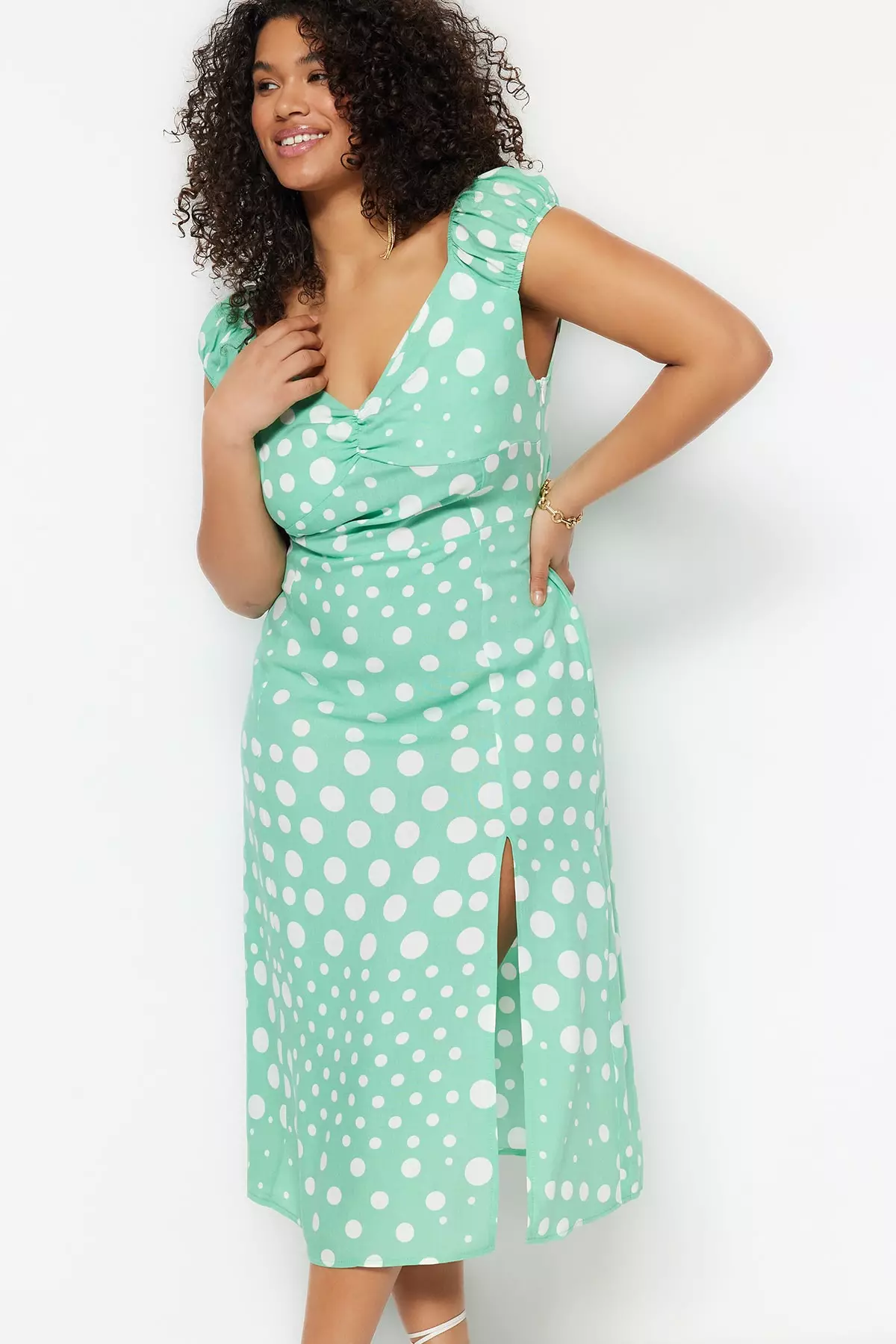 Turquoise polka shop dot dress