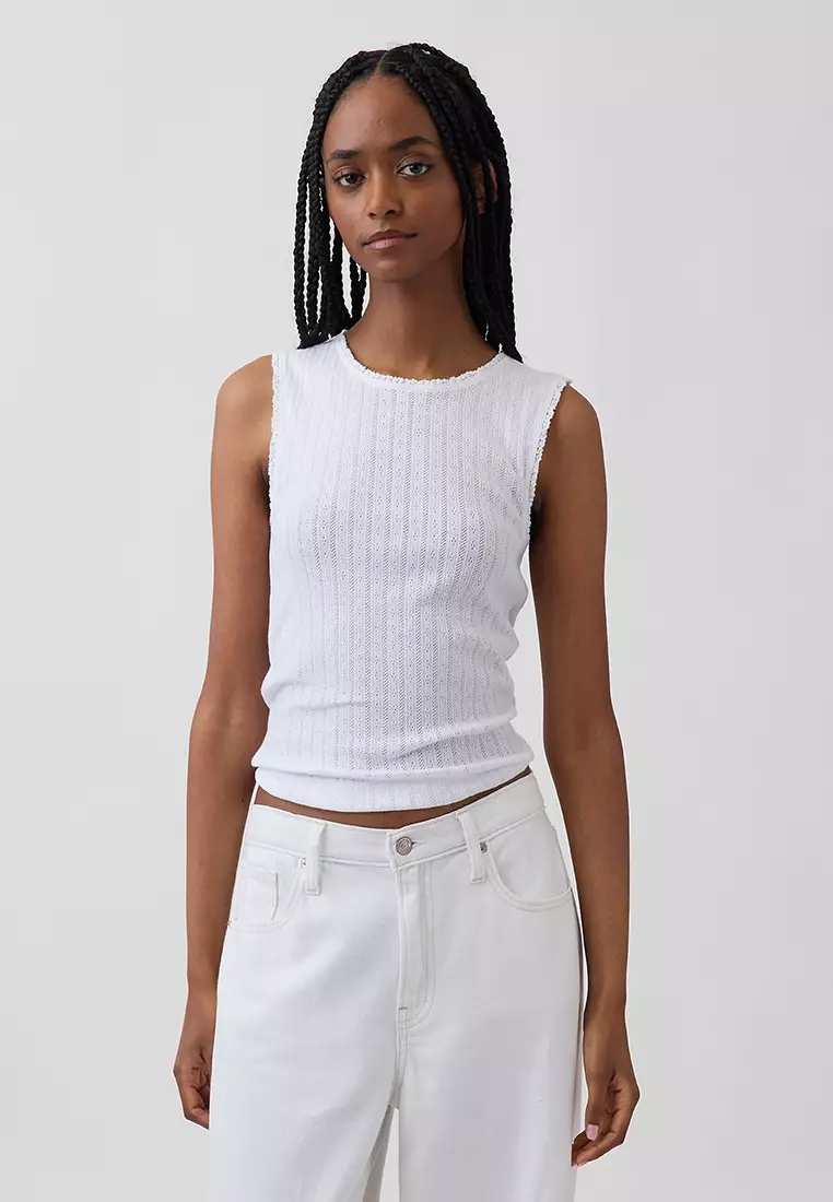 Buy GAP Pointelle Shell Tank Top 2026 Online | ZALORA