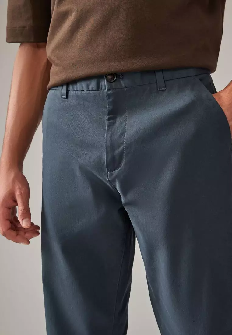 Stretch Chinos Trousers Straight Fit