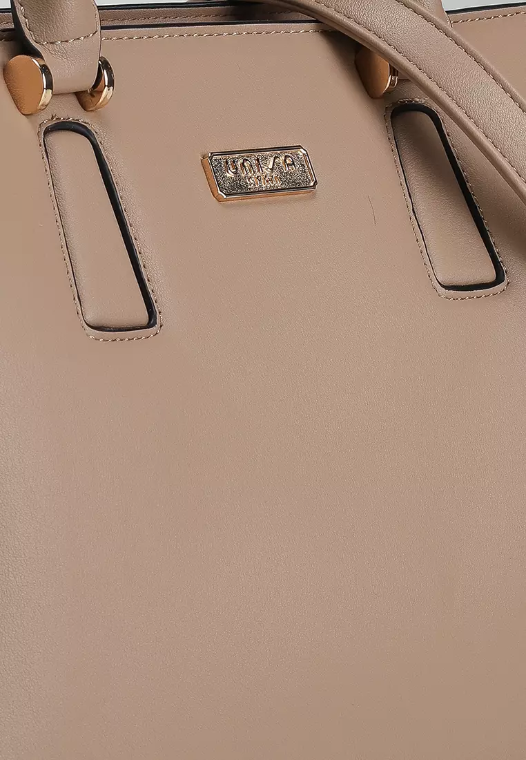 Faux Leather Convertible Tote Bag