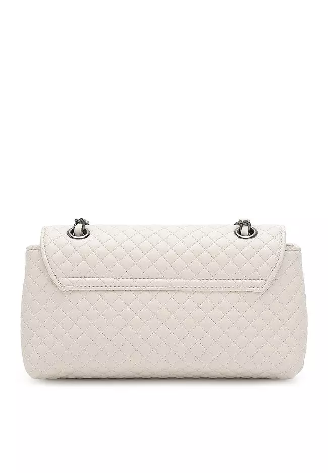 Quilted Sling Bag / Crossbody Bag - Beige